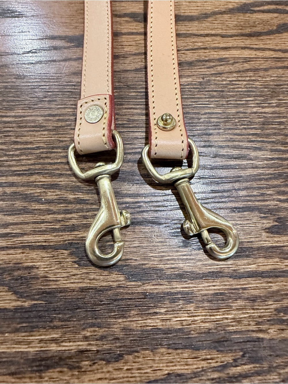 Dooney & Bourke Natural Tan Leather Adjustable Strap with Gold Hardware - Picture 4 of 5
